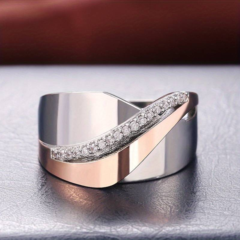 Bague en Zirconium Vintage Or Rose & Argent