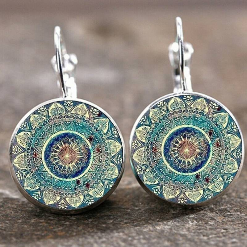 Boucles d'oreilles mandala vintage arrondies
