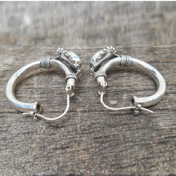 Boucles d'oreilles turquoise au look vintage
