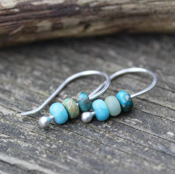 Boucles rétro en turquoise pour oreilles