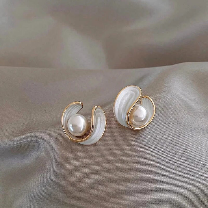 Boucles d'oreilles Antoinette Luxe Opale Blanche
