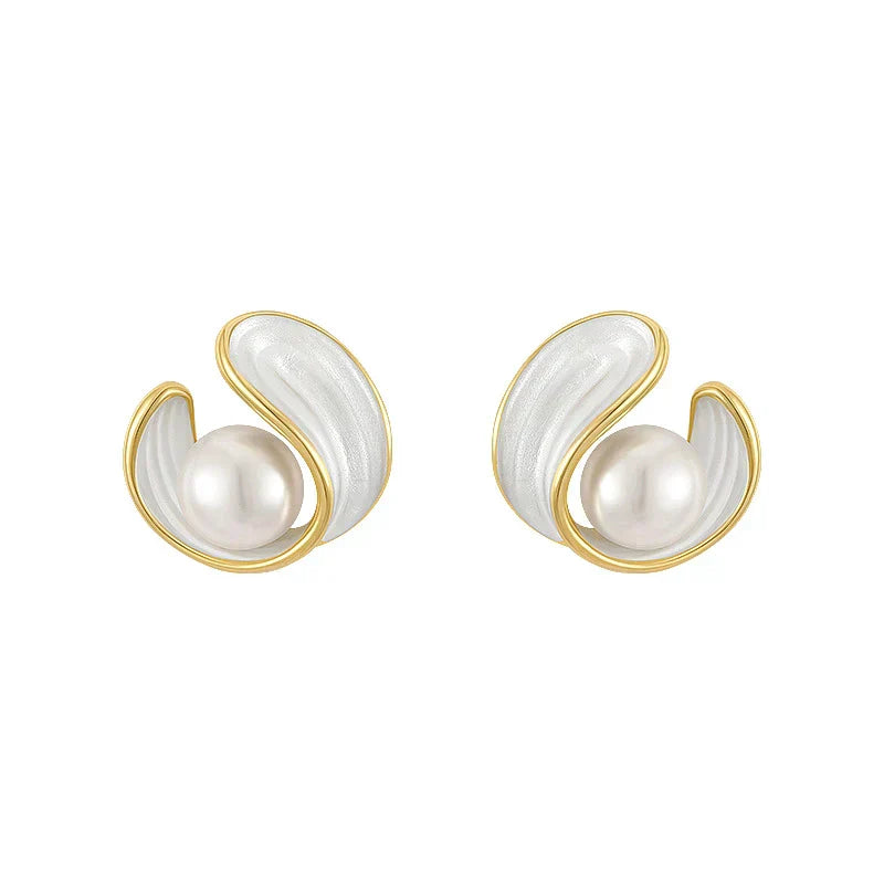 Luna™ | Boucles d'oreilles élégantes en opale et perles blanches