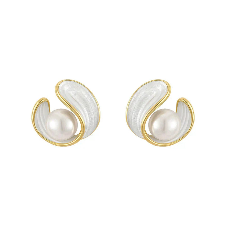 Luna™ | Boucles d'oreilles élégantes en opale et perles blanches