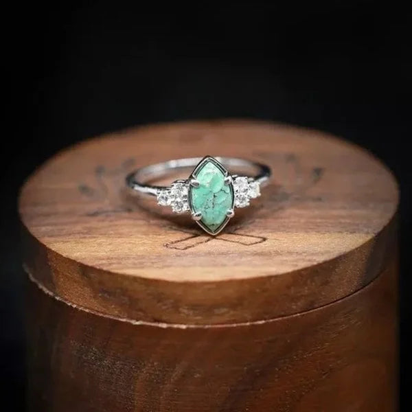 Bague en Diamant Turquoise Naturelle