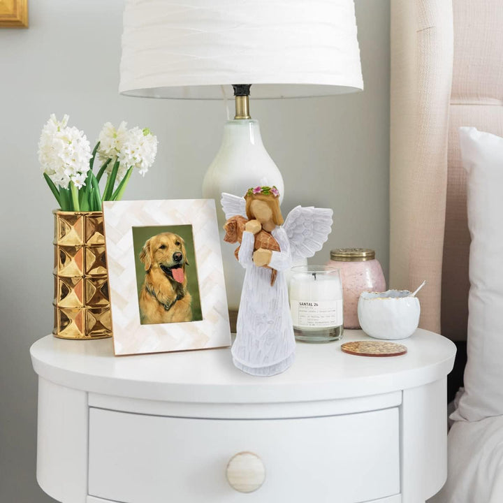 Coffret Souvenir pour Chien avec Figurine Ange de l'Amitié & Bracelet Chakra Pont Arc-en-Ciel