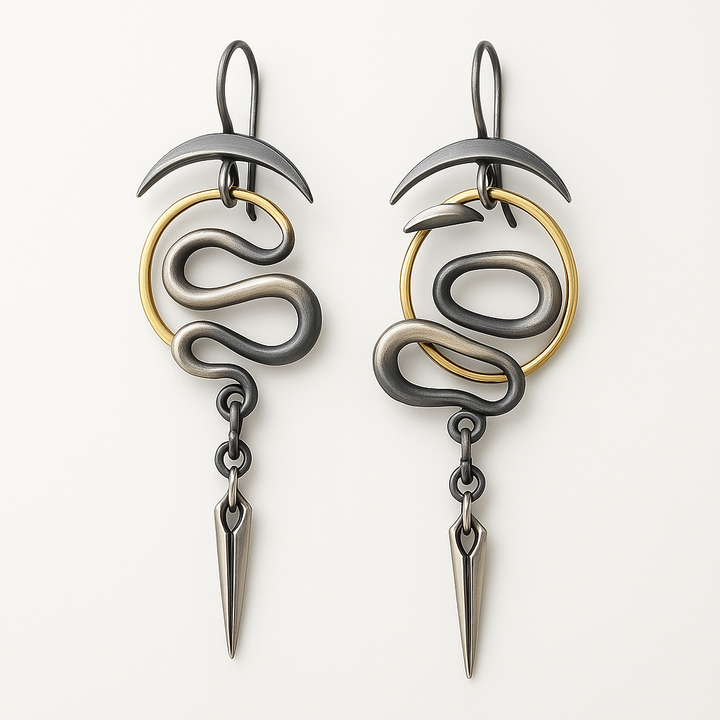 Boucles d'oreilles spirales géométriques irrégulières Serpentine