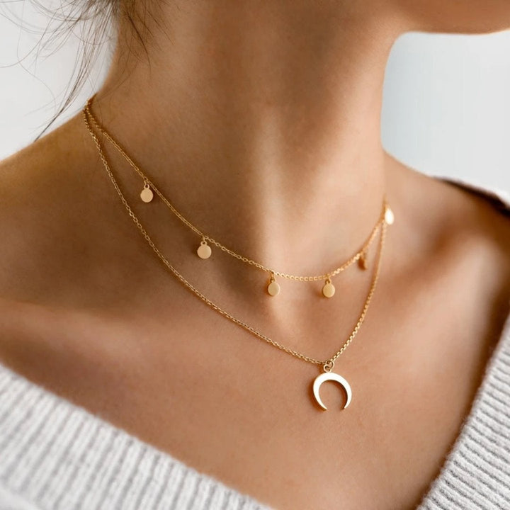 Luna™ | Collier Doré Élégant avec Motif de Lune Délicat