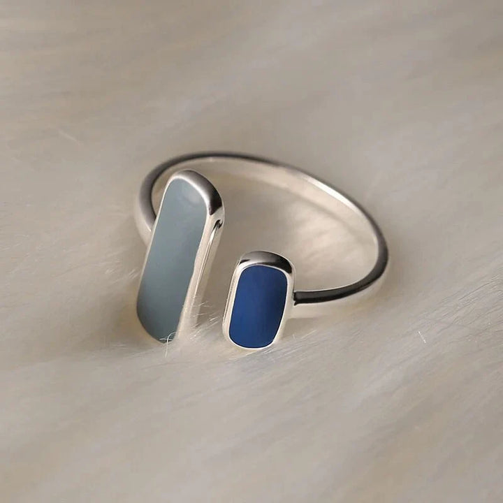 Bague en Argent avec Pierre Bleue