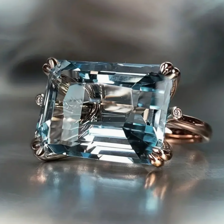 Bague en Zirconia Bleu Vintage