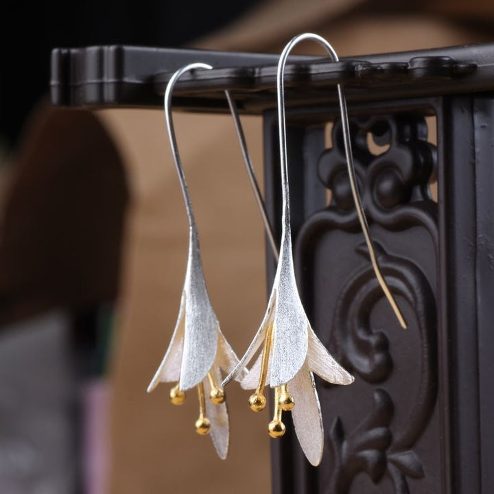 Boucles d'oreilles en Argent ornées de Fleurs