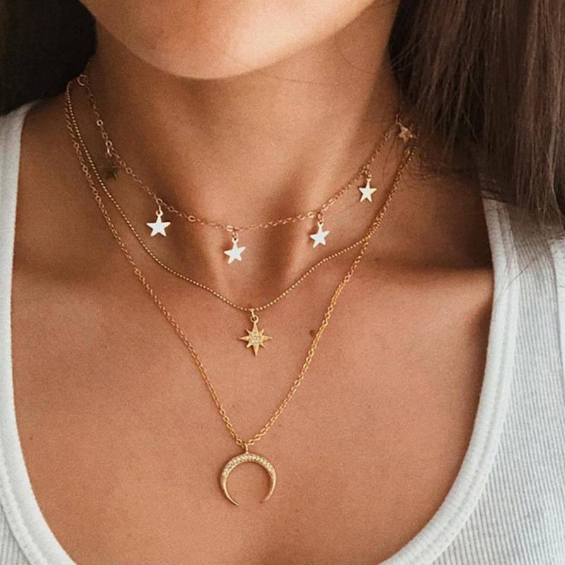 Luna™ | Collier Doré Élégant avec Motif de Lune Délicat