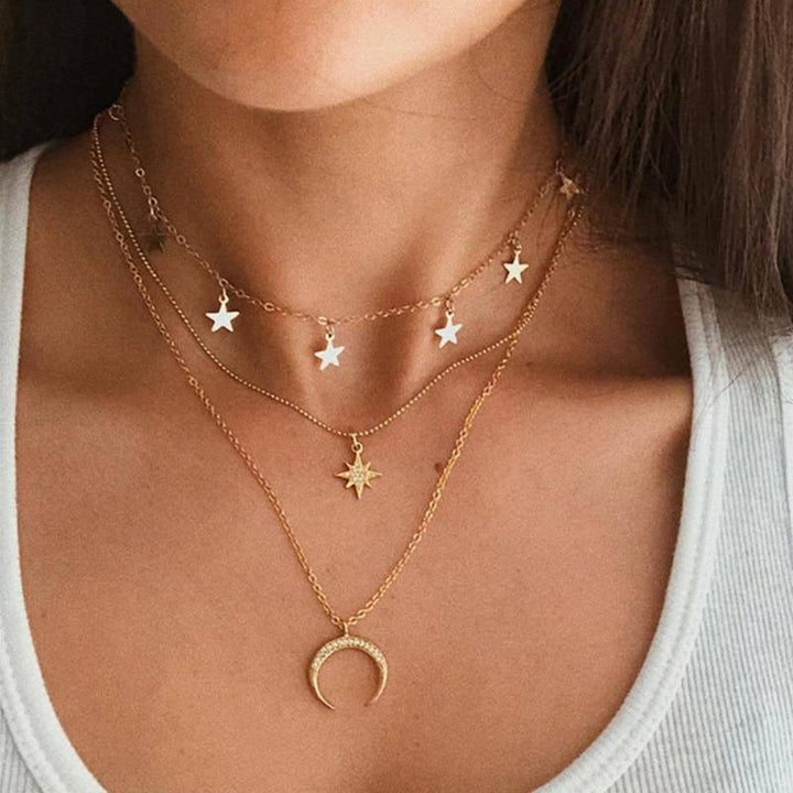 Luna™ | Collier Doré Élégant avec Motif de Lune Délicat