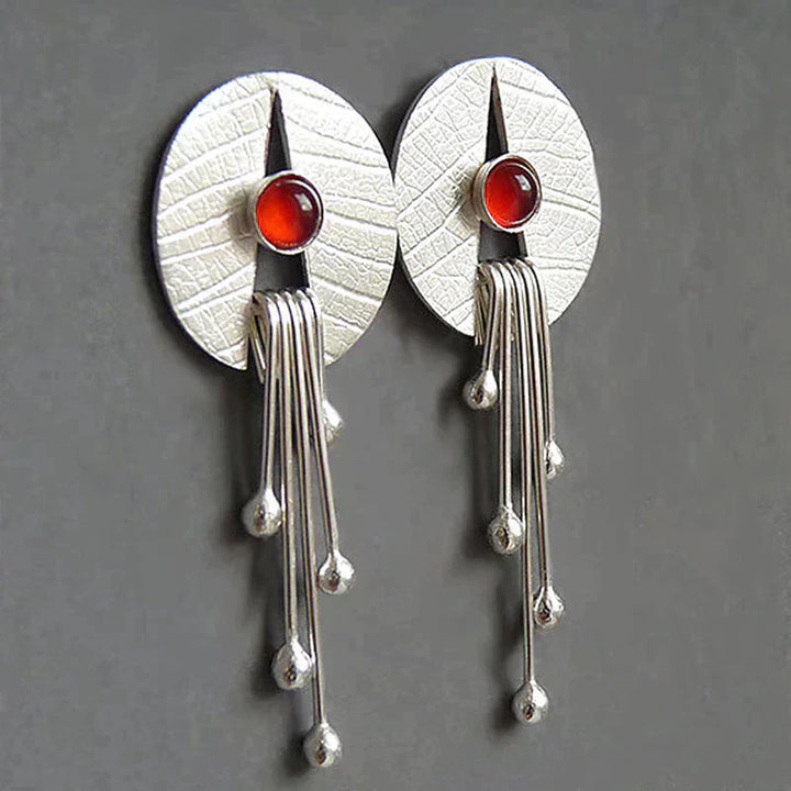 Boucles d'oreilles en pierre rouge exclusive