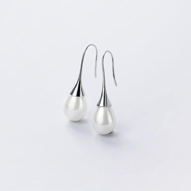 Boucles d'Oreilles à Goutte de Perle