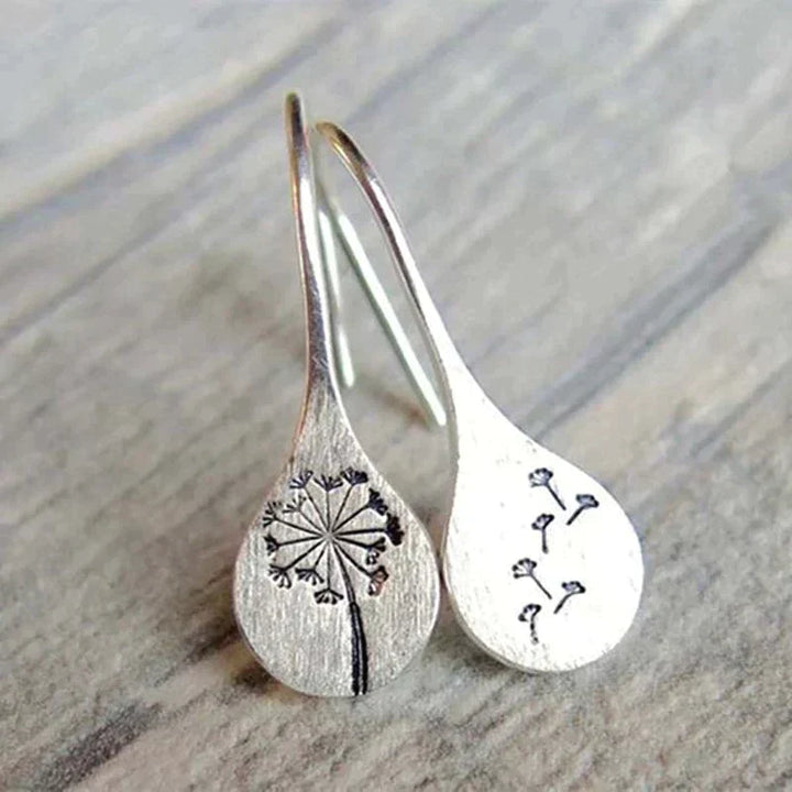 Boucles d'oreilles en argent sterling 925 en forme de feuille de pissenlit
