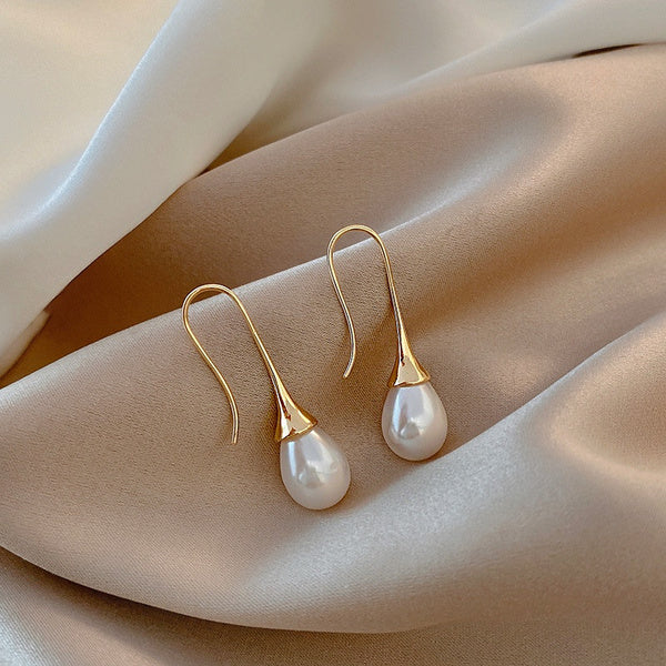 Boucles d'Oreilles à Goutte de Perle