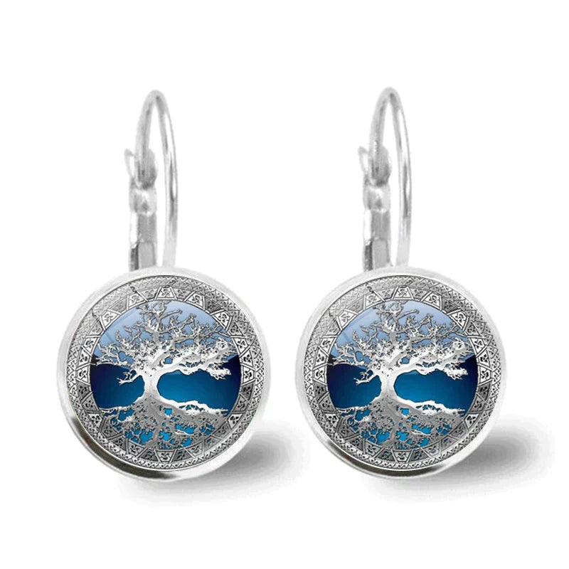 Boucles d'oreilles Arbre de Vie en Argent
