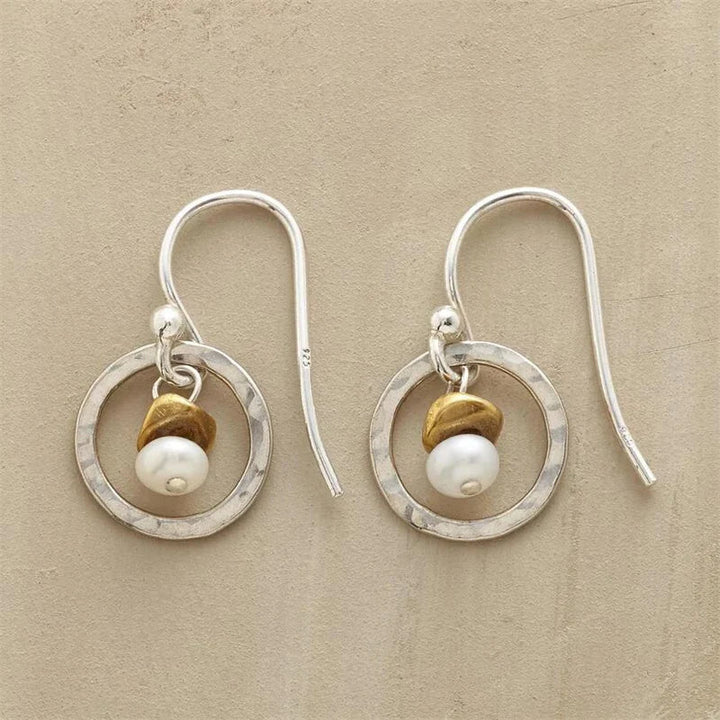 Boucles d'oreilles pendantes circulaires rétro