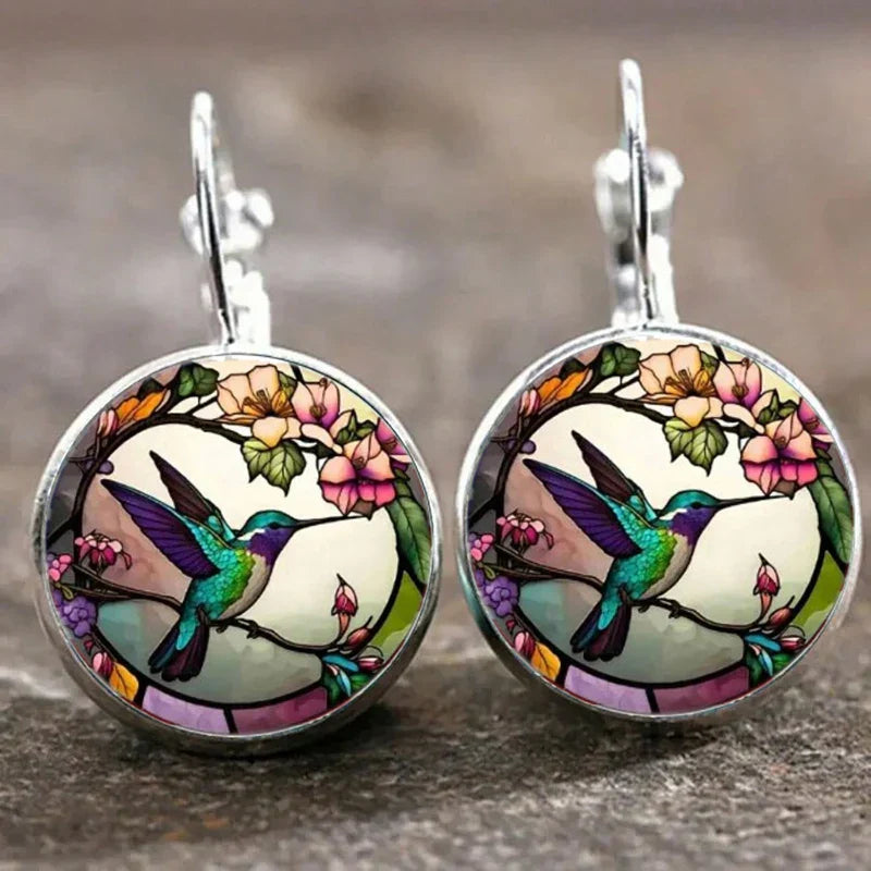 Collier Pendentif en Dôme de Verre Colibri