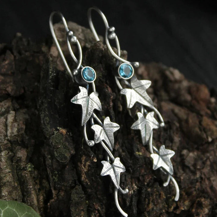 Boucles d'oreilles Elfe en Cristal Bleu
