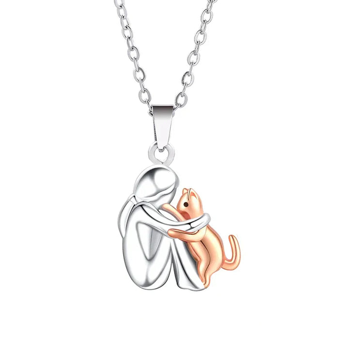 Collier Pendentif Étreinte de Chat