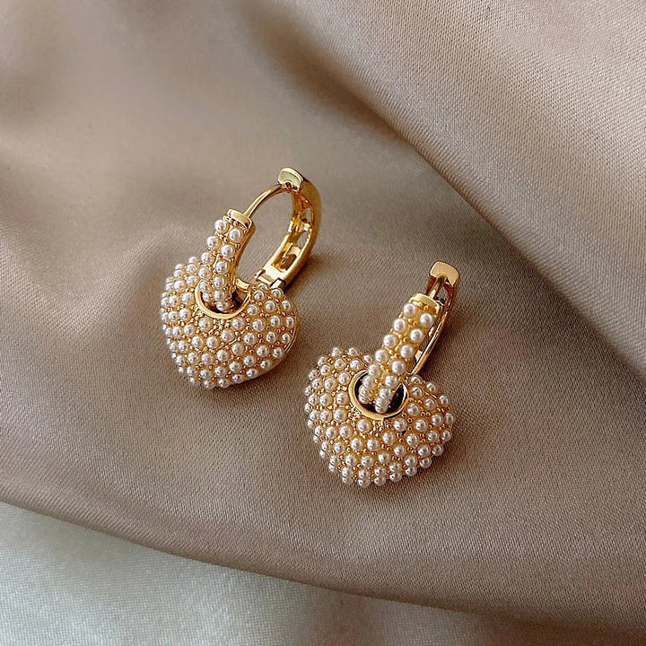 Boucles d'oreilles Cœur en Perle