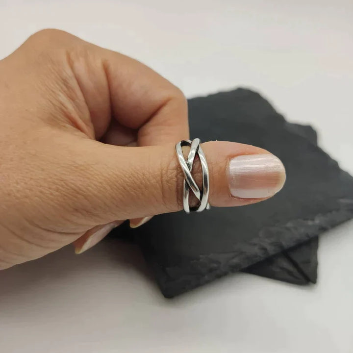 Bague en Argent Épais Réglable