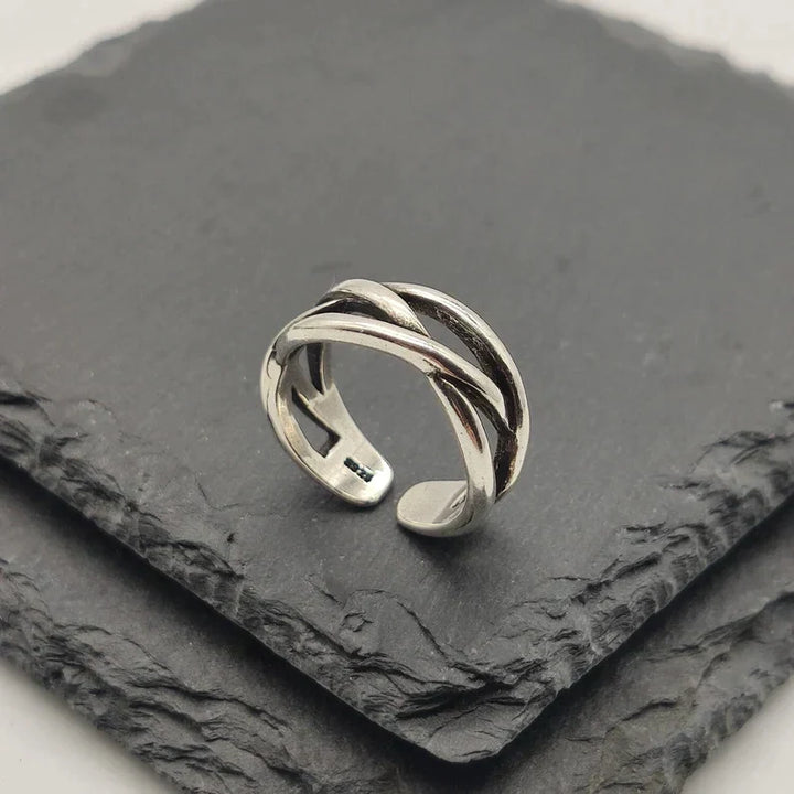 Bague en Argent Épais Réglable