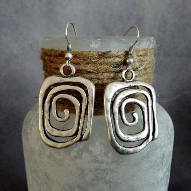 Boucles d'oreilles Spiral Boho en Argent