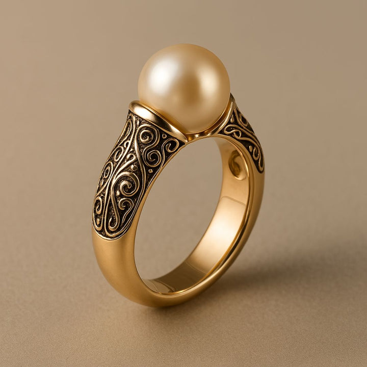Luna™ | Bague Vintage Élégante en Perle Naturelle