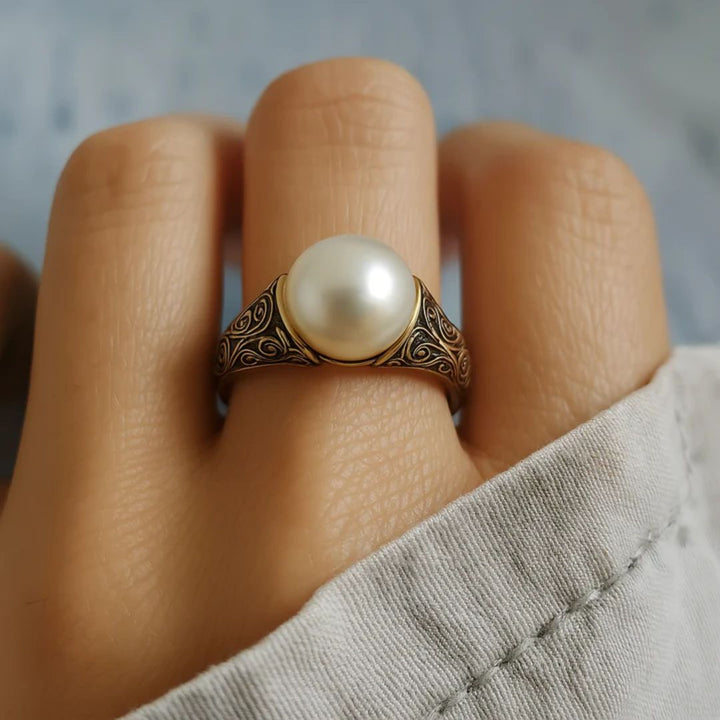 Luna™ | Bague Vintage Élégante en Perle Naturelle