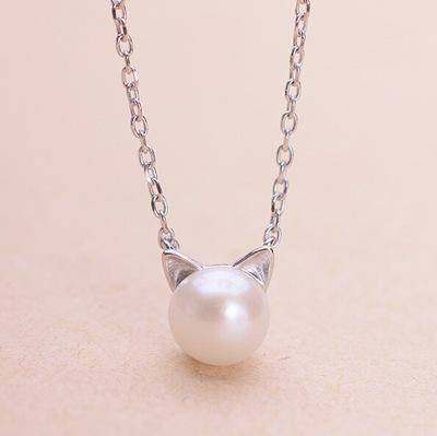 Magnifique Collier Chat en Perles avec Boucles d'Oreilles et Bague Bonus