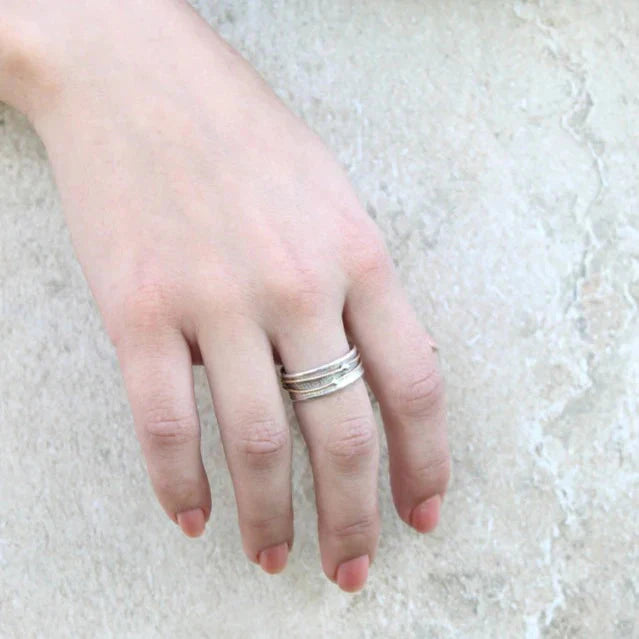 Brillance - Bague en Argent Argentée Dorée